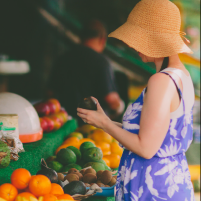 woman at farmer's market